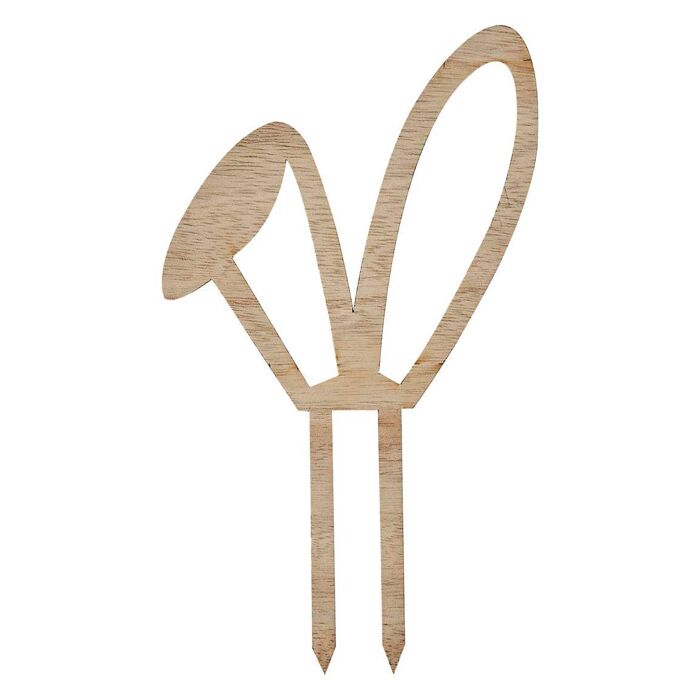 Decorazione Pasquale Per Torta Orecchie Coniglio Legno Cake Topper 1