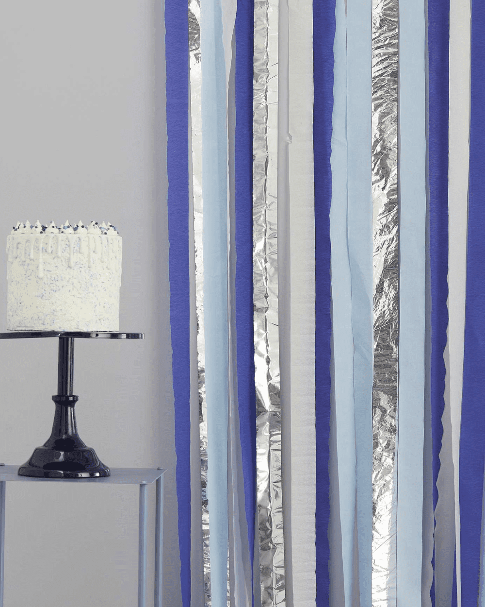 Festone-da-Parete-in-Carta-Toni-del-Blu-Argento-Decorazione-per-Feste