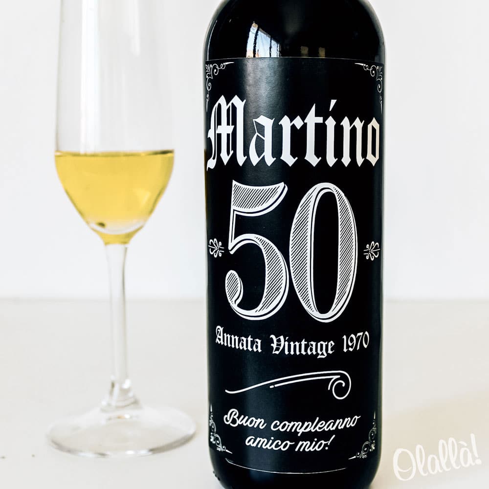Bottiglia Personalizzata Compleanno Vintage Dettaglio