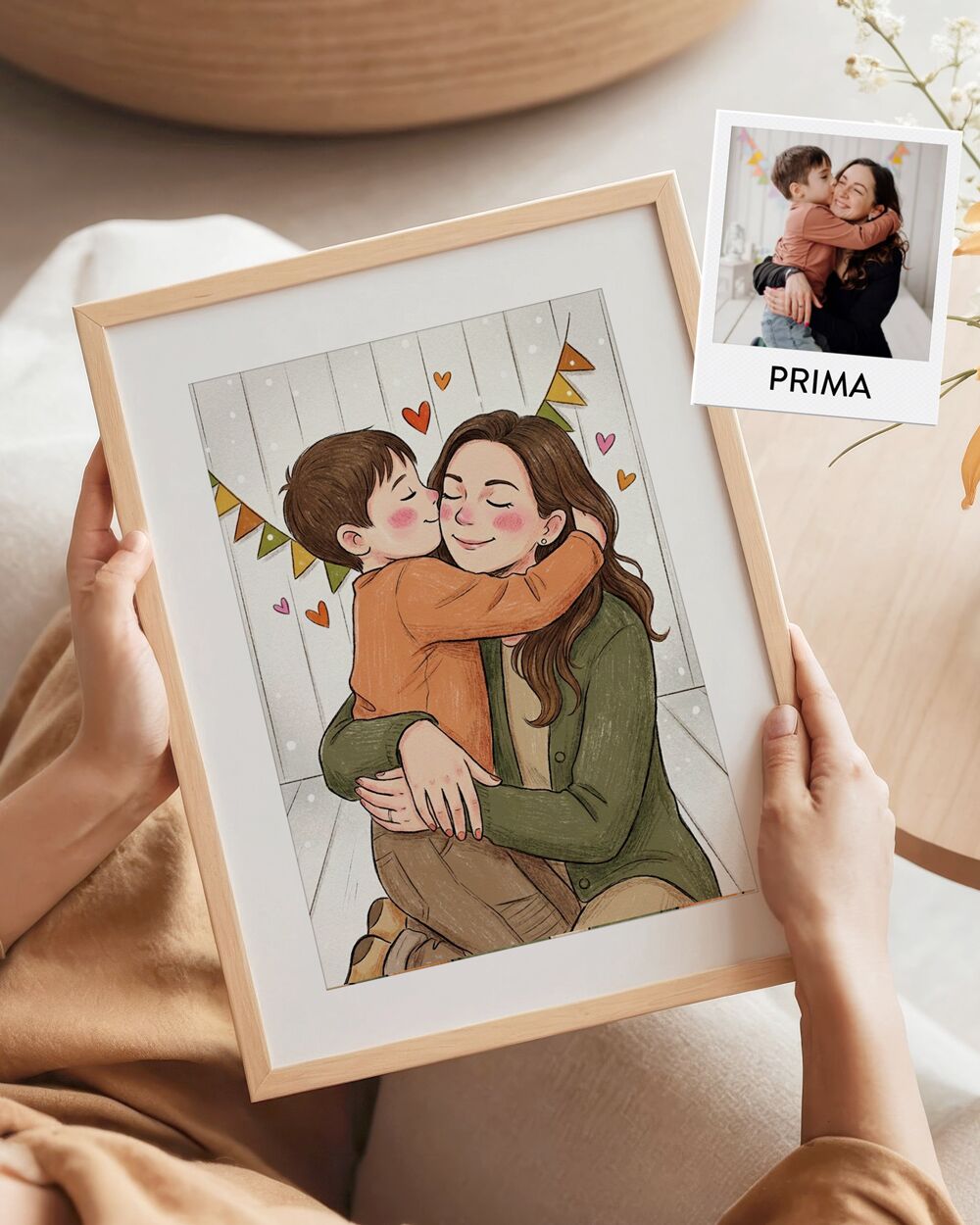 RITRATTO Illustrazione Mamma Bambino Personalizzata Libro Bambino23