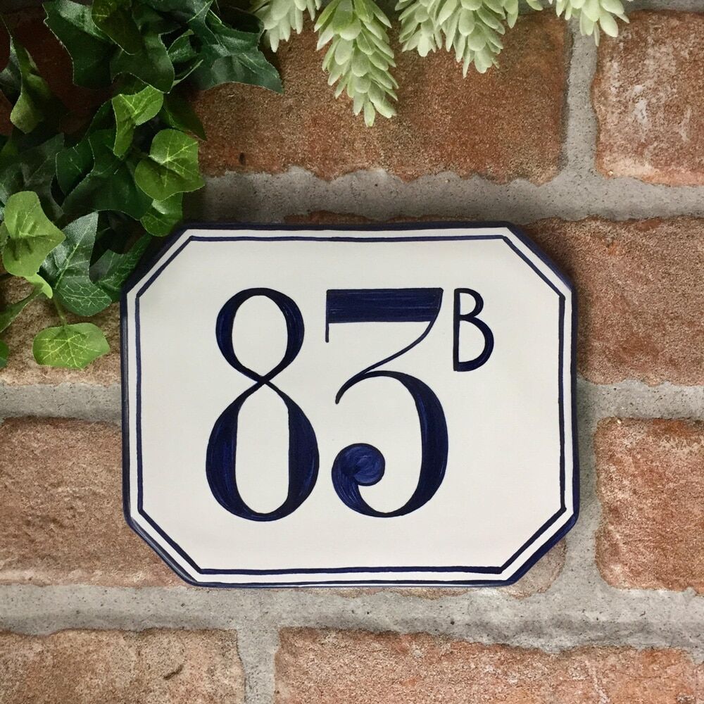 Numero Civico Ottagonale Blu Scuro