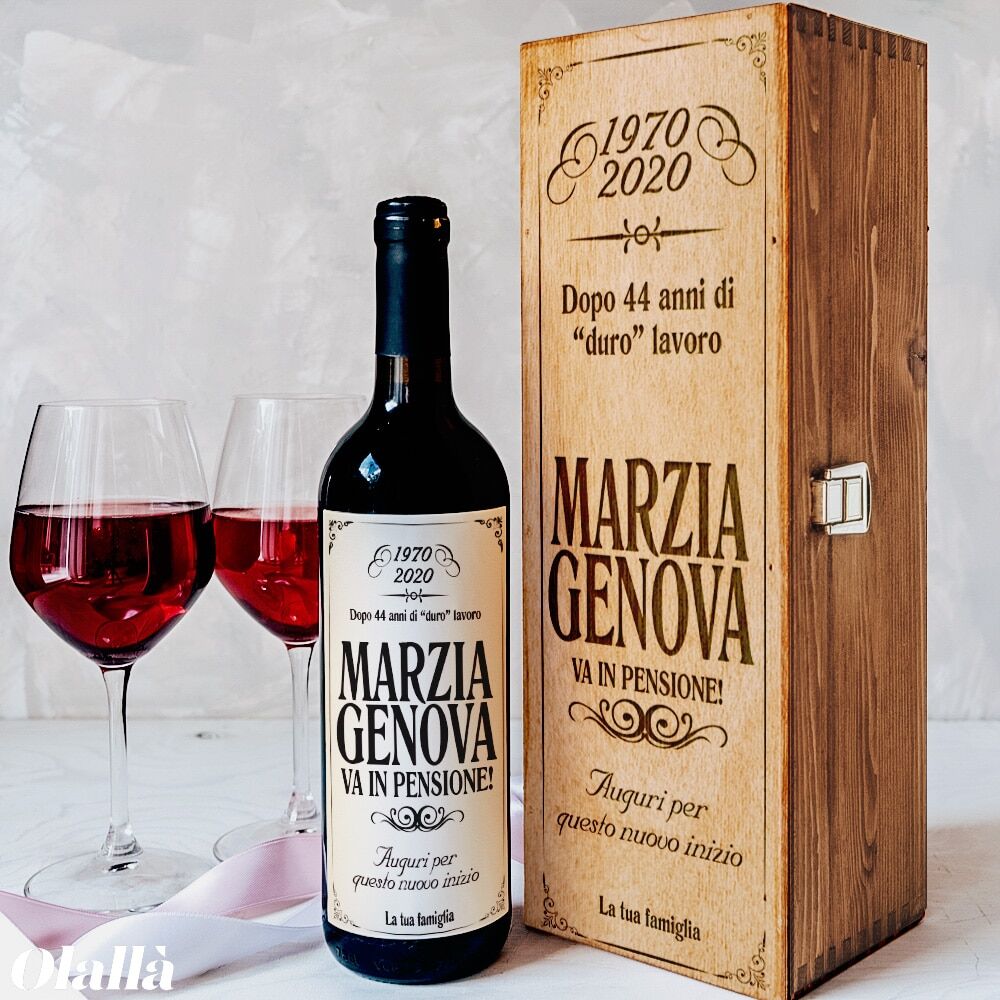 Cassettina Pensione Regalo Personalizzata Naturale Bottiglia Donna