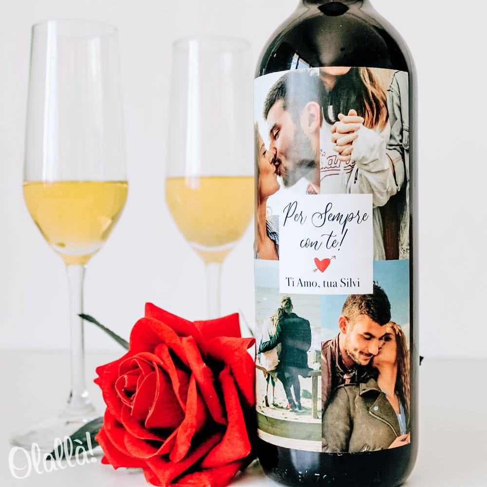Bottiglia Personalizzata Anniversario Collage Foto Dettaglio2
