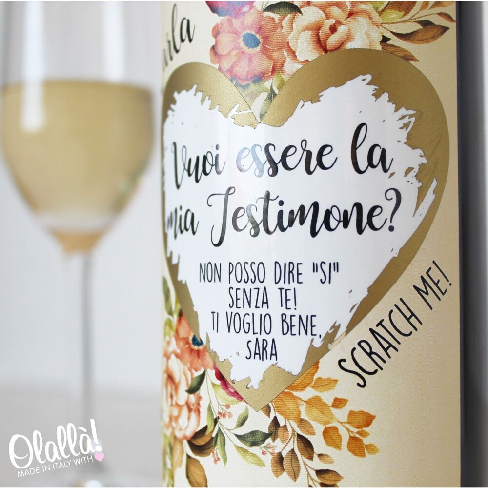 Bottiglia Gratta Vinci Personalizzata Idea Chiedere Testimone 4