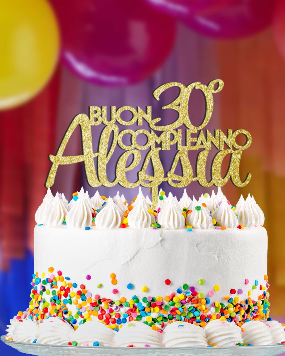 Cake Topper Personalizzato Compleanno Nome