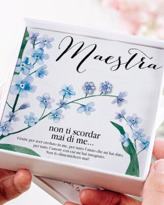 Regalo Maestra Orecchini Non Ti Scordar Di Me Personalizzati