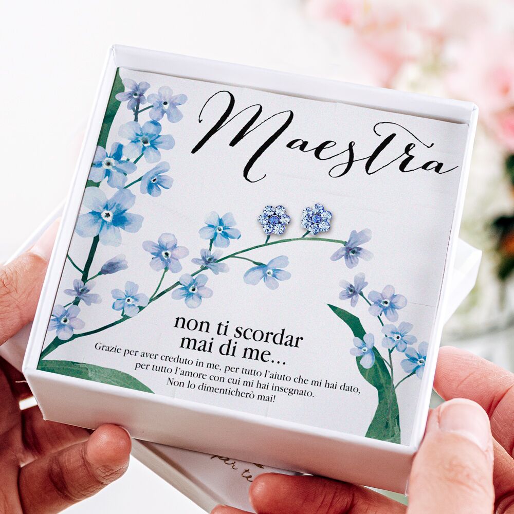 Orecchini Oliver Weber Maestra Non Ti Scordar di Me Maestra Regalo Originale per Maestra