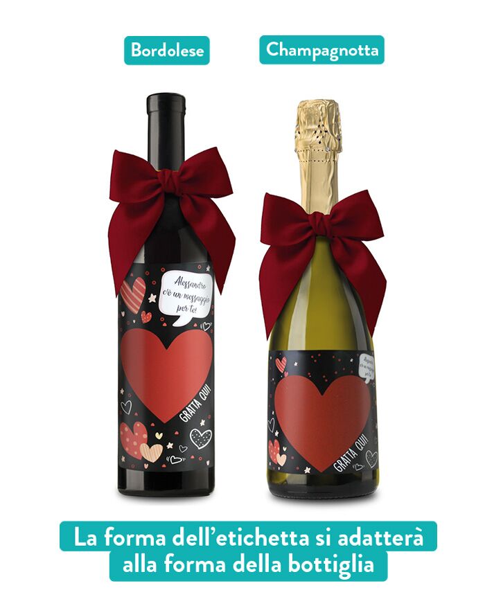 Bottiglia Vino Etichetta Personalizzata Foto Regalo Sanvalentino Amore