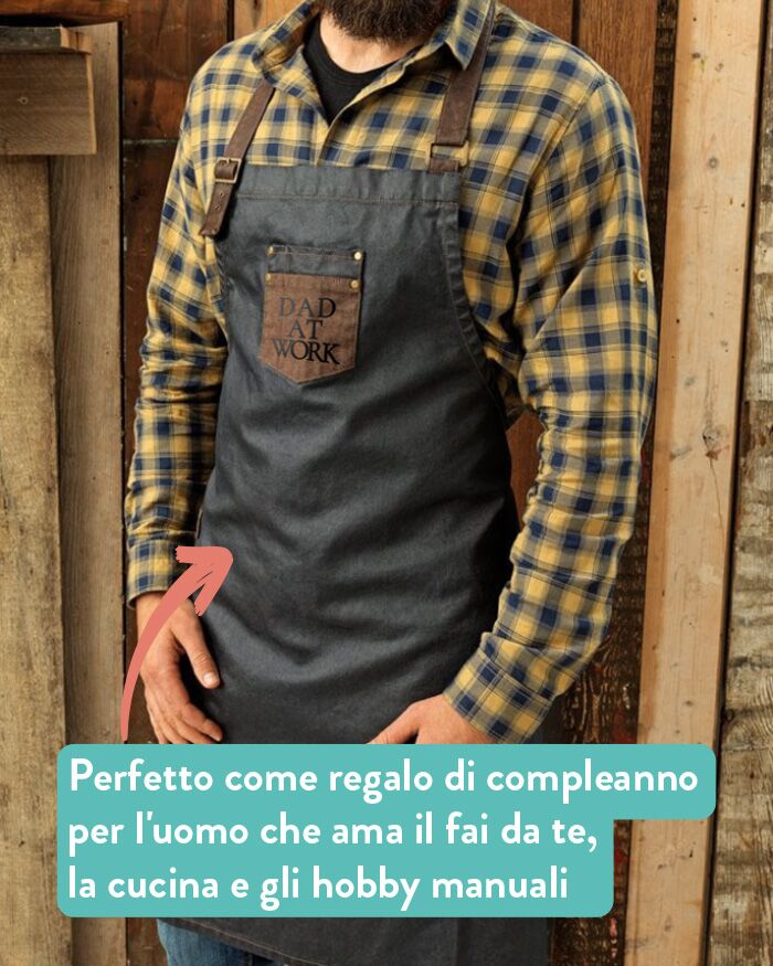 Grembiule Pelle Dad Work Papa Regalo Festa Dettaglio3