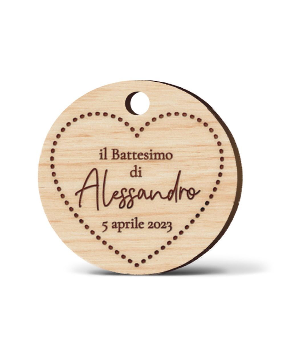 Tag In Legno Personalizzati Con Nome Data E Cuoricino Idea Decorazione Bomboniere Per Battesimo SCONTORNATO AMAZON