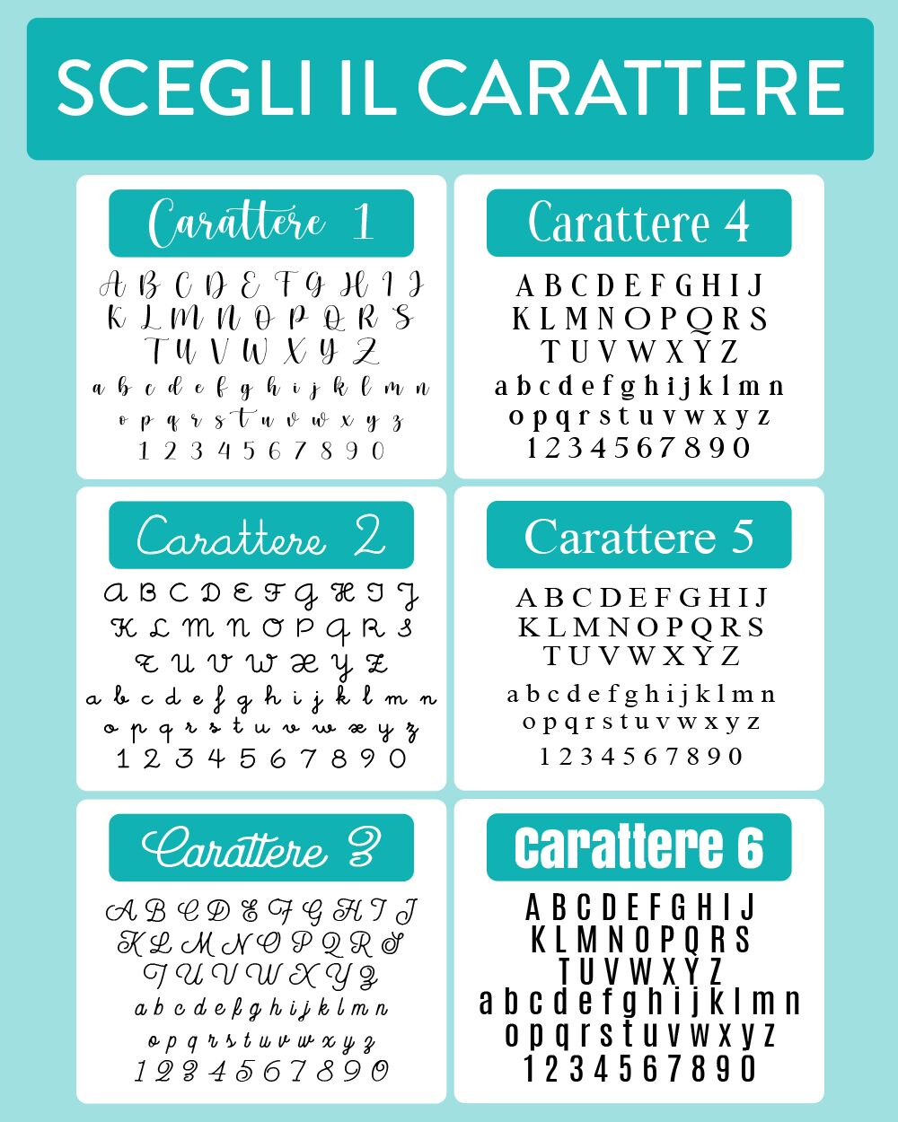 Legenda Caratteri Teli Fouta Mare Regalo