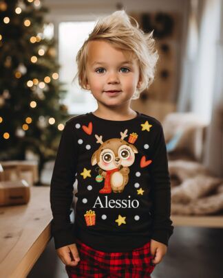 Maglietta Pigiamino Bambino Natale Renna