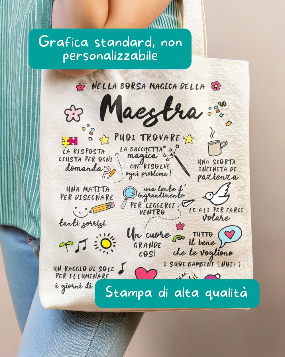 Borsa Magica Maestra Idea Regalo Fine Anno