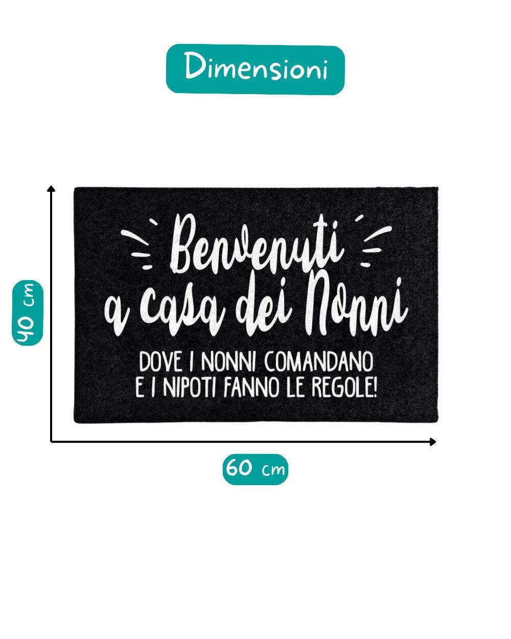 Zerbino Tappeto Personalizzato Benvenuti A Casa Dei Nonni Idea Regalo Festa Nonni 1