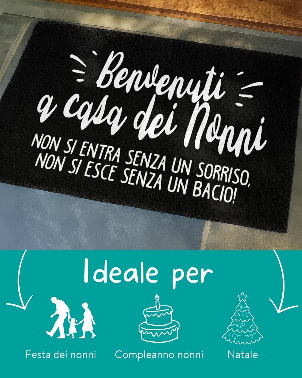 Zerbino Tappeto Personalizzato Benvenuti A Casa Dei Nonni Idea Regalo Festa Nonni 5