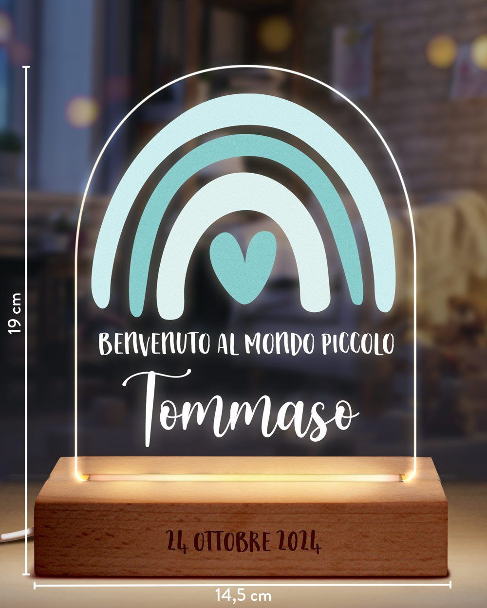 Lampada Personalizzata Ragalo Nascita Bambino Info