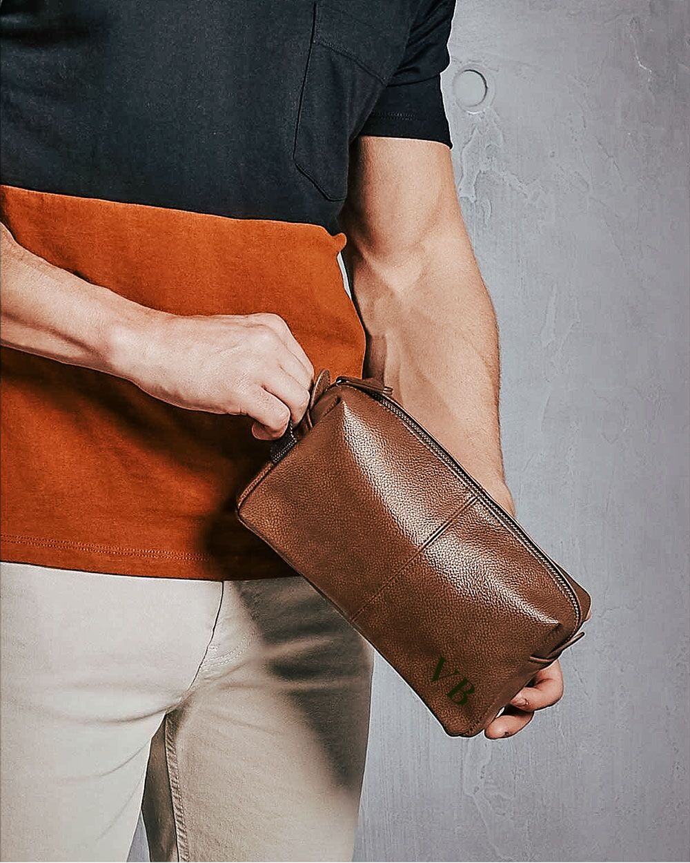 Pochette Beauty Case Uomo Iniziali PersonalizzateEE33