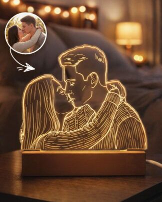 Lampada led illustrazione lineart regalo san valentino anniversario 1