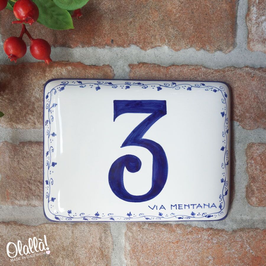 numero-civico-decoro-blu-fiorellini-personalizzabile