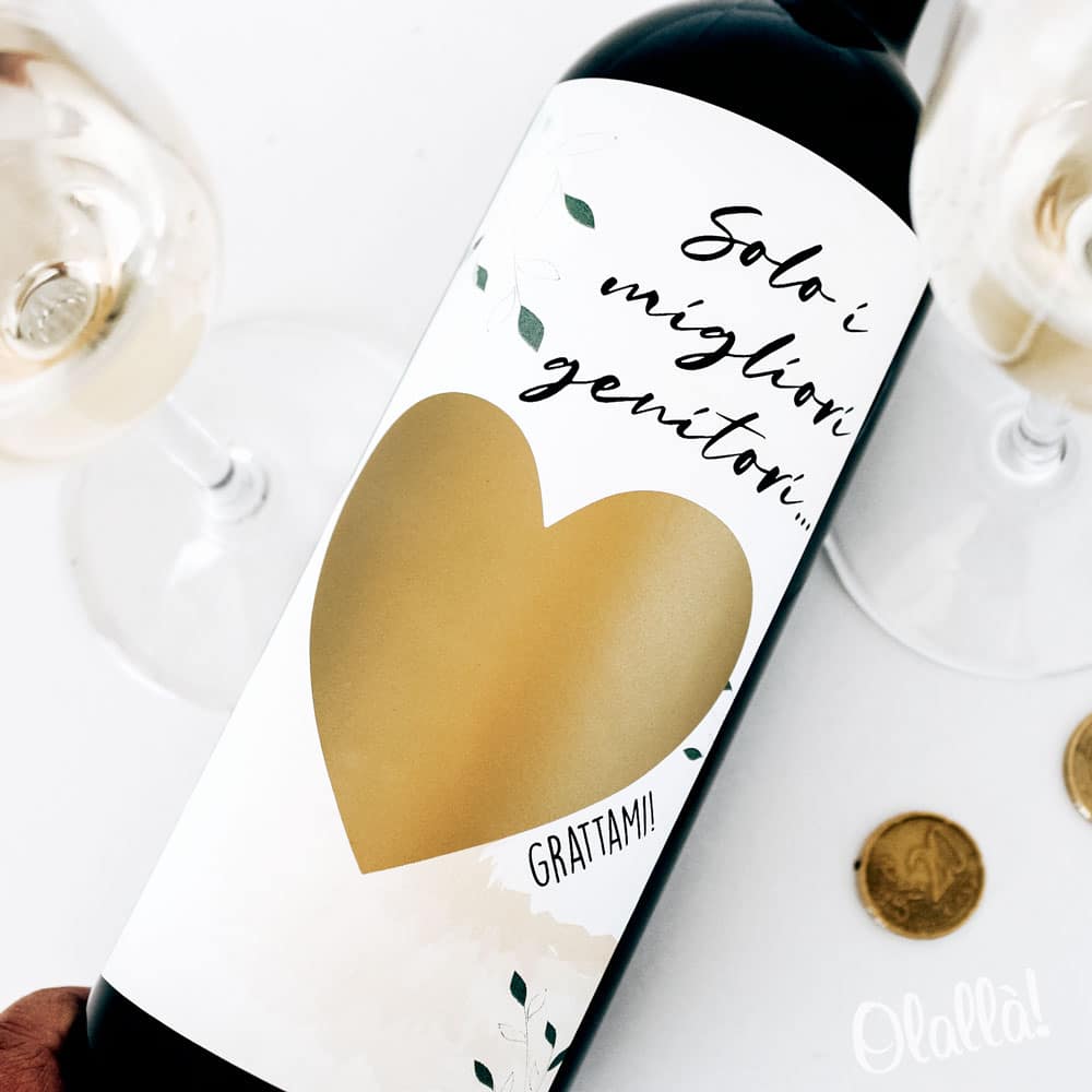 Bottiglia "Gratta e Vinci" Personalizzata con Frase Segreta - Idea per Annunciare la Gravidanza - immagine 4