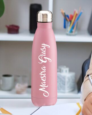 Borraccia Personalizzata con il Nome dell'Insegnante e la tua Dedica - Regalo Maestra di Fine Anno