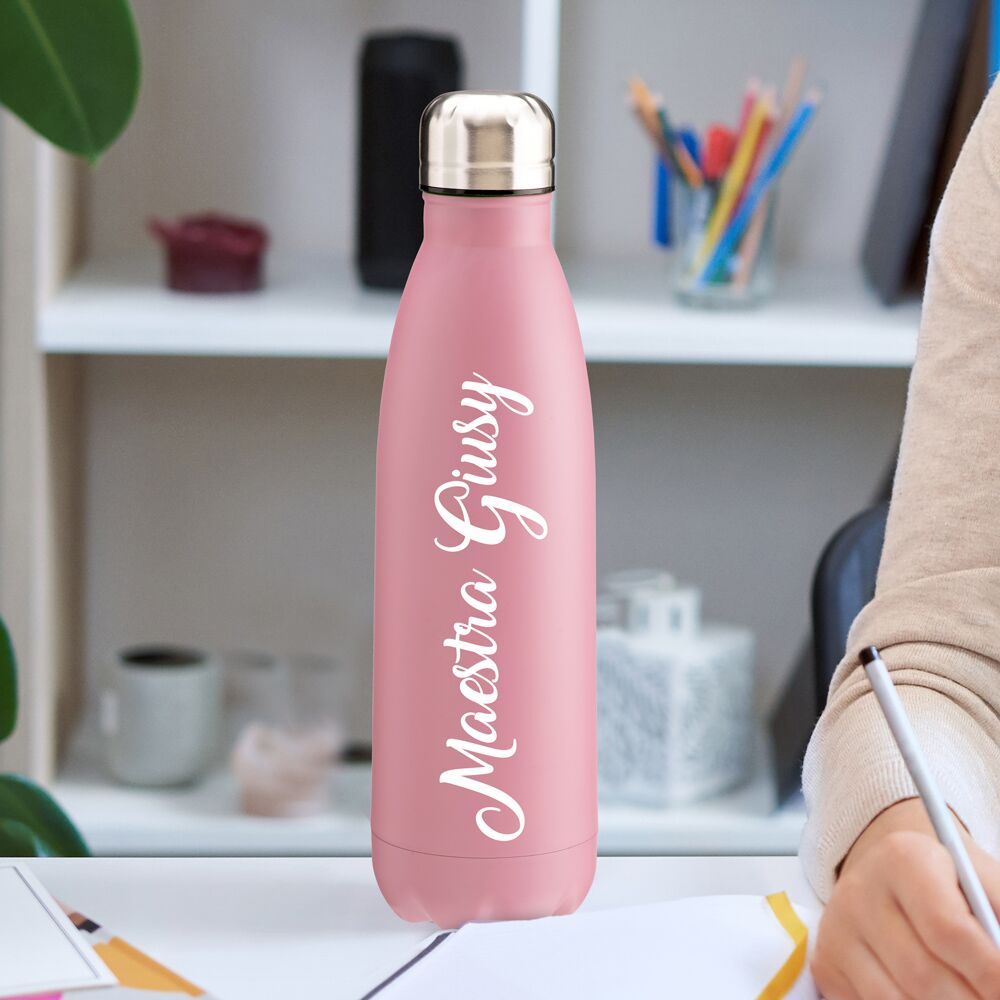 Borraccia Personalizzata con il Nome dell'Insegnante e la tua Dedica - Regalo Maestra di Fine Anno