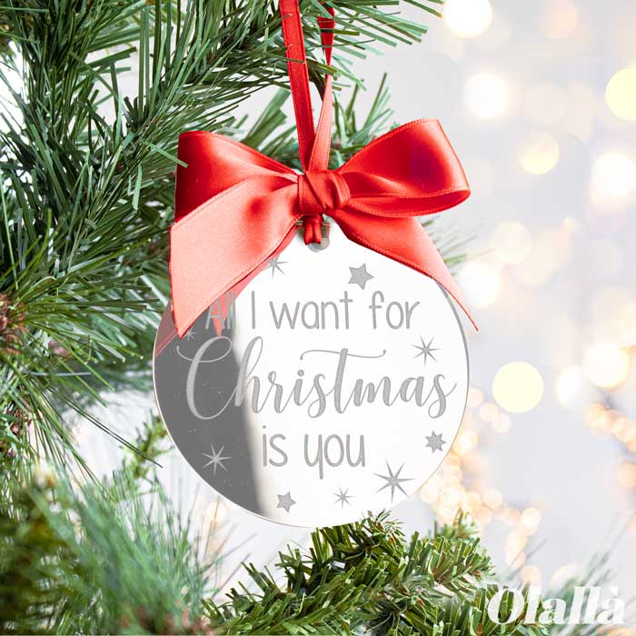 Pallina di Natale in Plexiglass da Appendere all'Albero di Natale All I Want For Christmas is You
