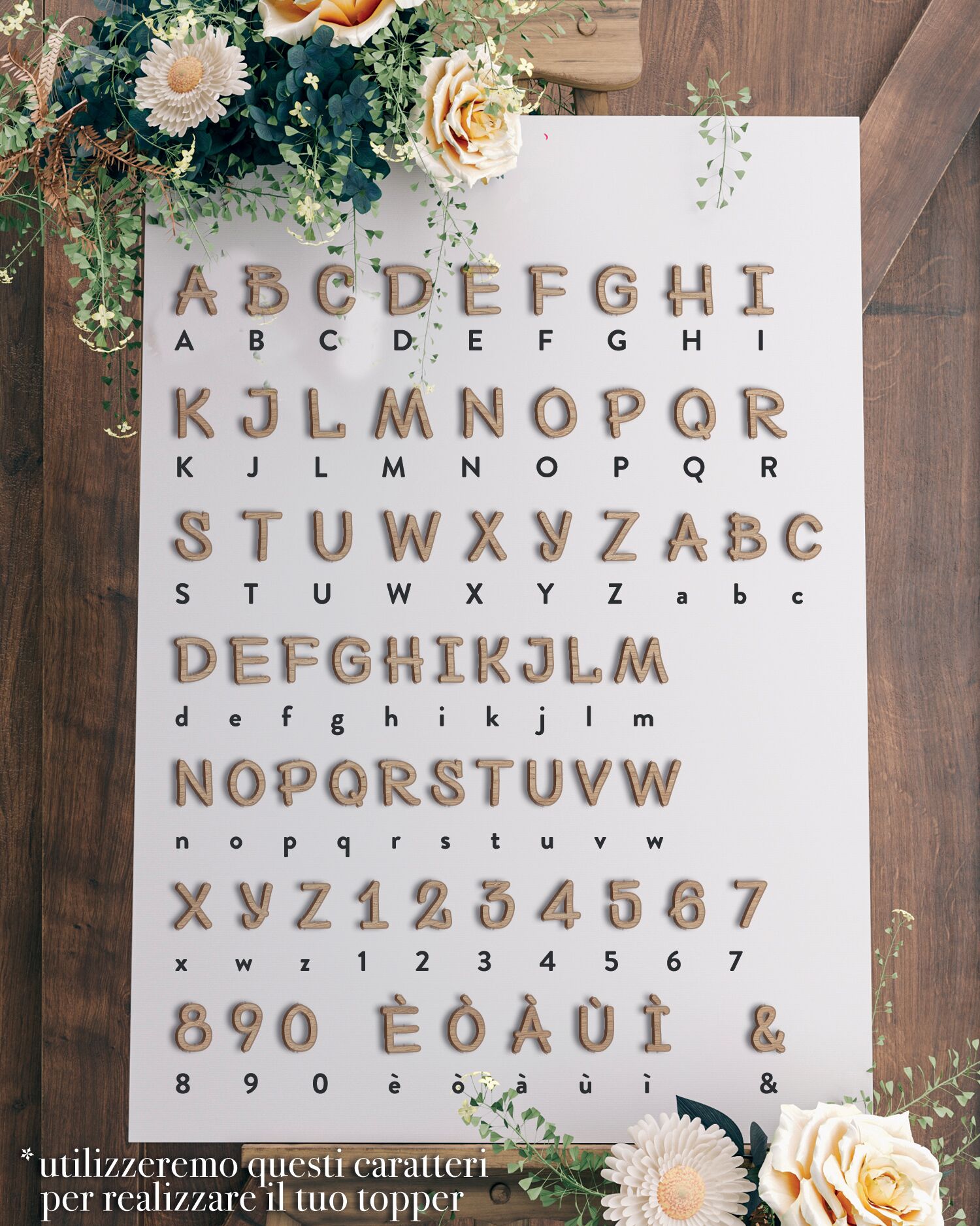 Cake Topper in Legno Personalizzato con Iniziali Cuore e Freccia d'Amore - immagine 8