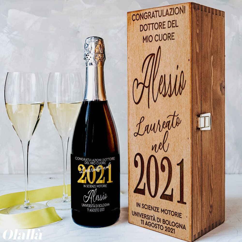 Bottiglia di Vino Personalizzata con Nome, Facoltà e Data Laurea - Idea Regalo Laurea - immagine 7