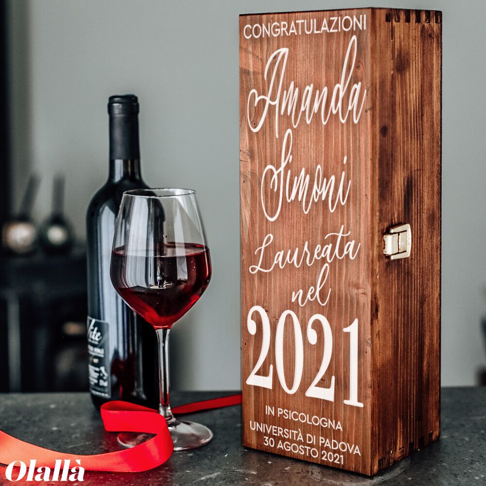 Bottiglia di Vino Personalizzata con Nome, Facoltà e Data Laurea - Idea Regalo Laurea - immagine 6