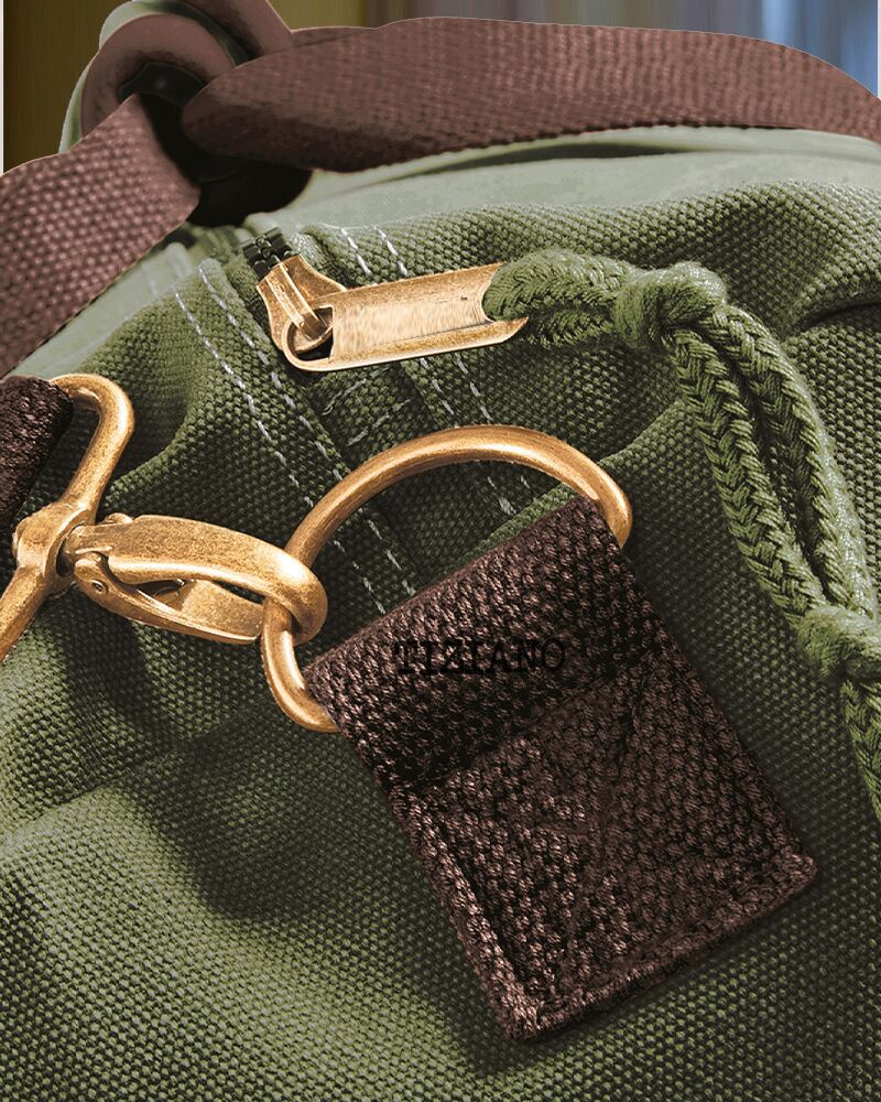 Borsone in Cotone Canvas Vintage con Tracolla per Uomo Personalizzato con Nome - immagine 3