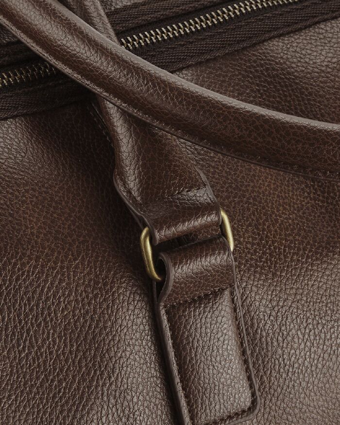 Borsone da Viaggio Porta Abito in Ecopelle Marrone Personalizzato con Iniziali e Tracolla - Idea Regalo per Chi Viaggia Spesso, Regalo per la Laurea, Regalo per Lui - immagine 6