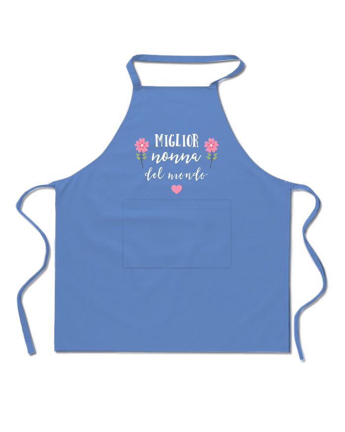 Grembiule da Cucina Personalizzato con Dedica, Cuoricini e Motivi Floreali "Fatto con Amore dalla Nonna" - Idea Regalo per Nonni che Amano Cucinare, Festa dei Nonni - immagine 10