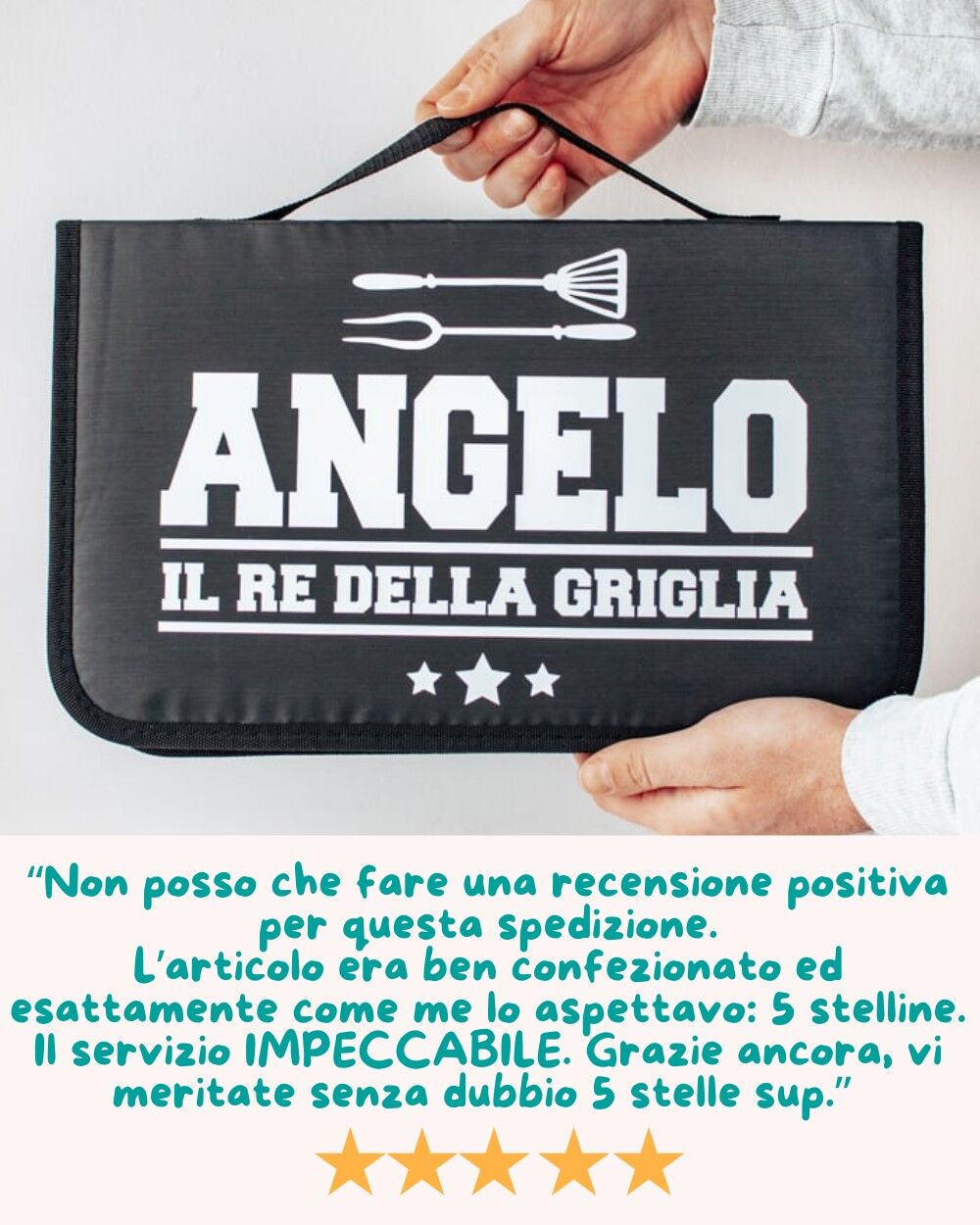 Set Barbecue Personalizzato "Il Re della Griglia" con Utensili per BBQ - Idea Regalo Papà, Amanti Cucina e BBQ - immagine 5