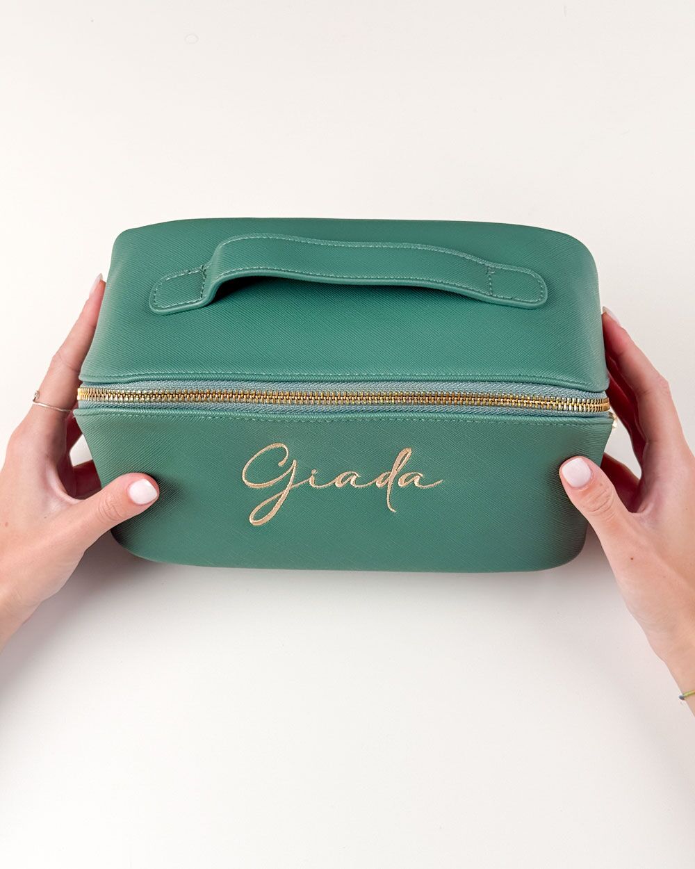trousse-pochette-personalizzata-ricamo-apribile-grande-verde