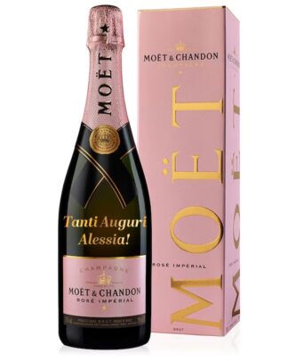 Moet Chandon Rose Personalizzato Scritta Oro Piacimento