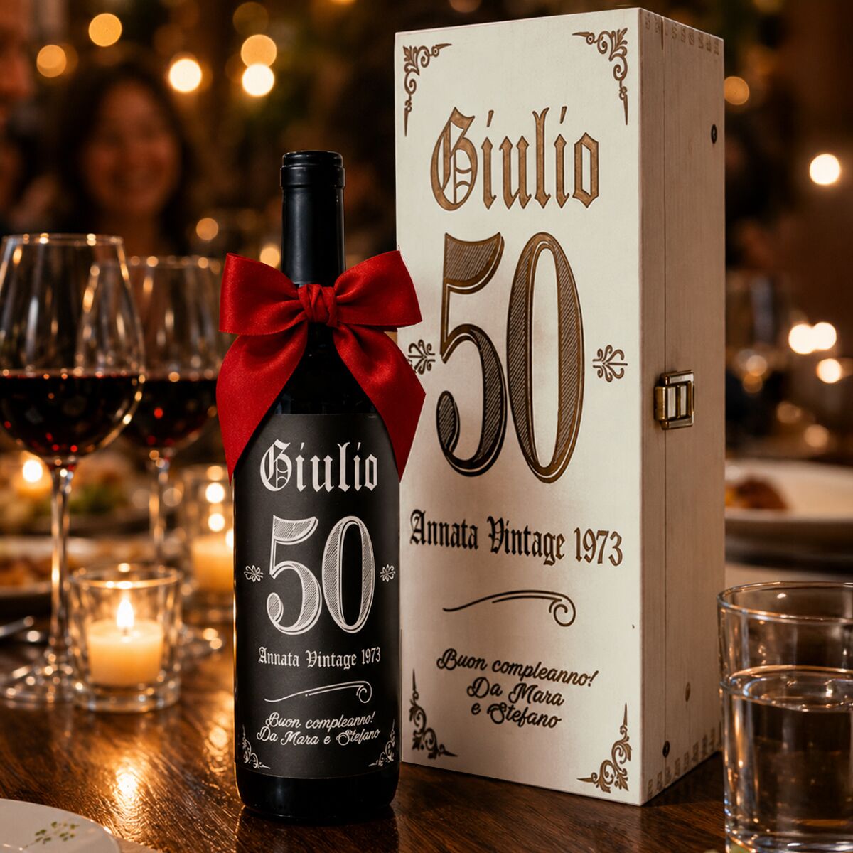 Bottiglia Personalizzata con Nome e Anni in Stile Vintage - Idea Regalo Compleanno - immagine 2