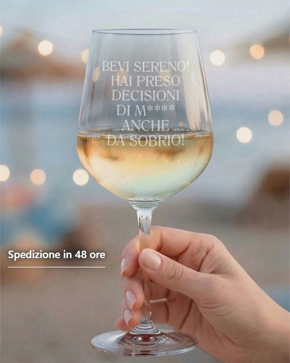 Calice personalizzato con frase, spedizione in 48 ore