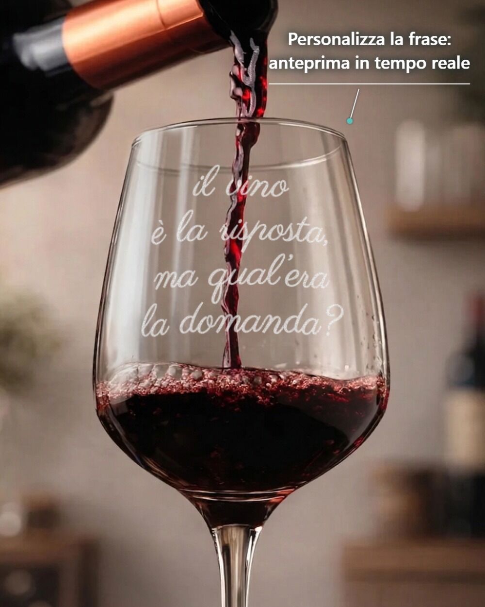 Calice personalizzato con frase a scelta e anteprima