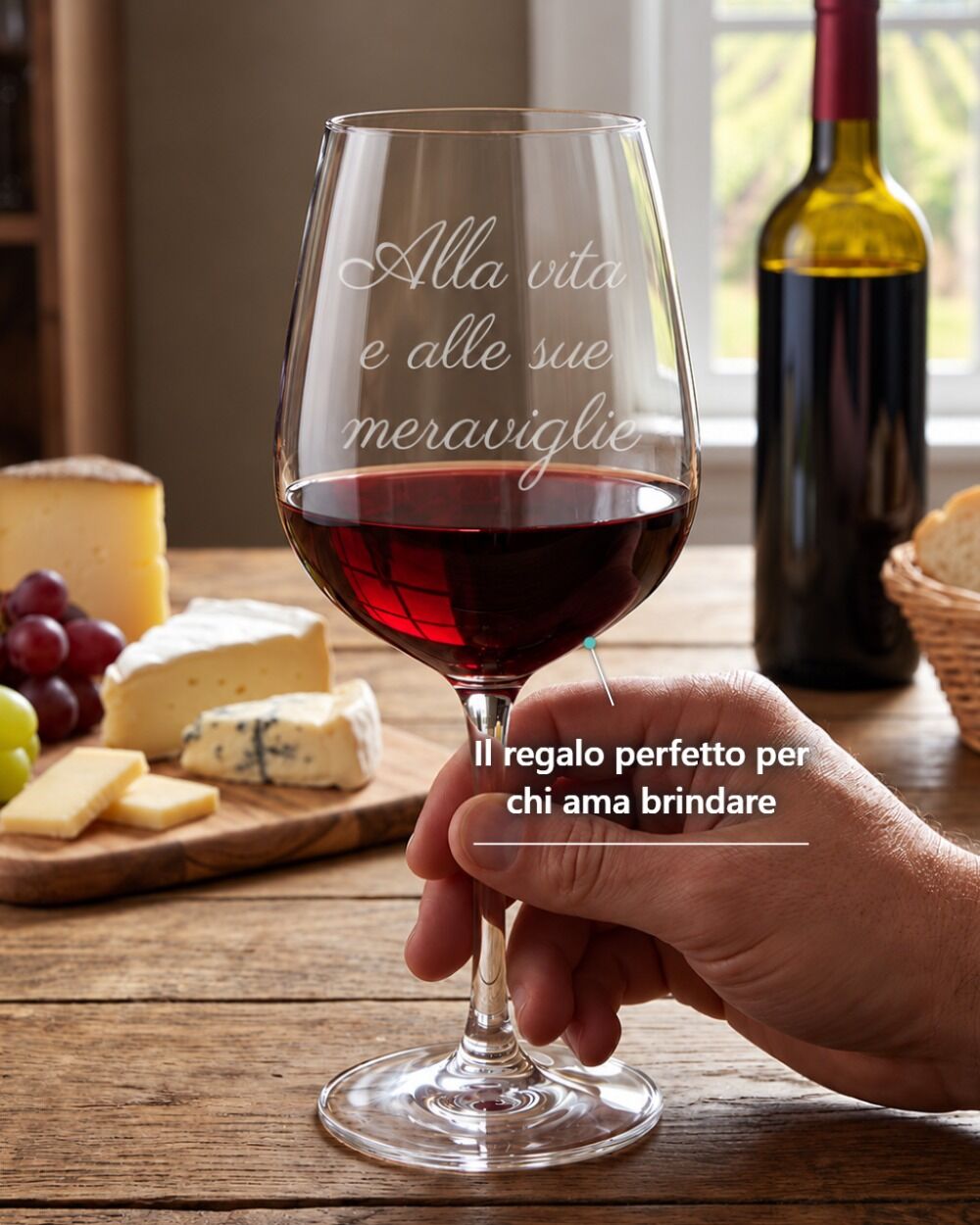 Calice personalizzato con frase, regalo per chi ama brindare