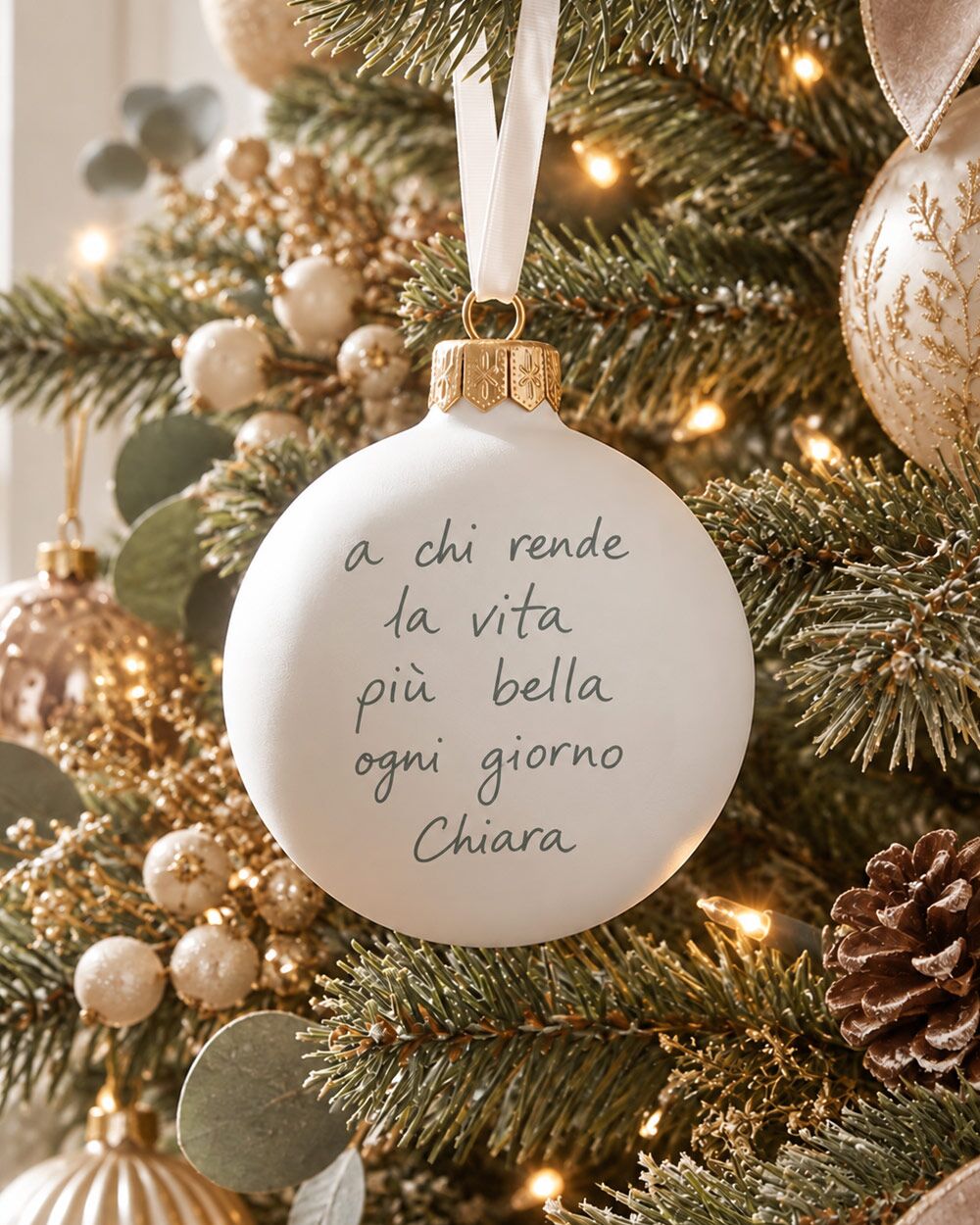 Pallina di Natale in Ceramica Personalizzata con la Dedica Scritta a Mano dai Bambini – Idea Regalo di Natale per la Maestra - immagine 7