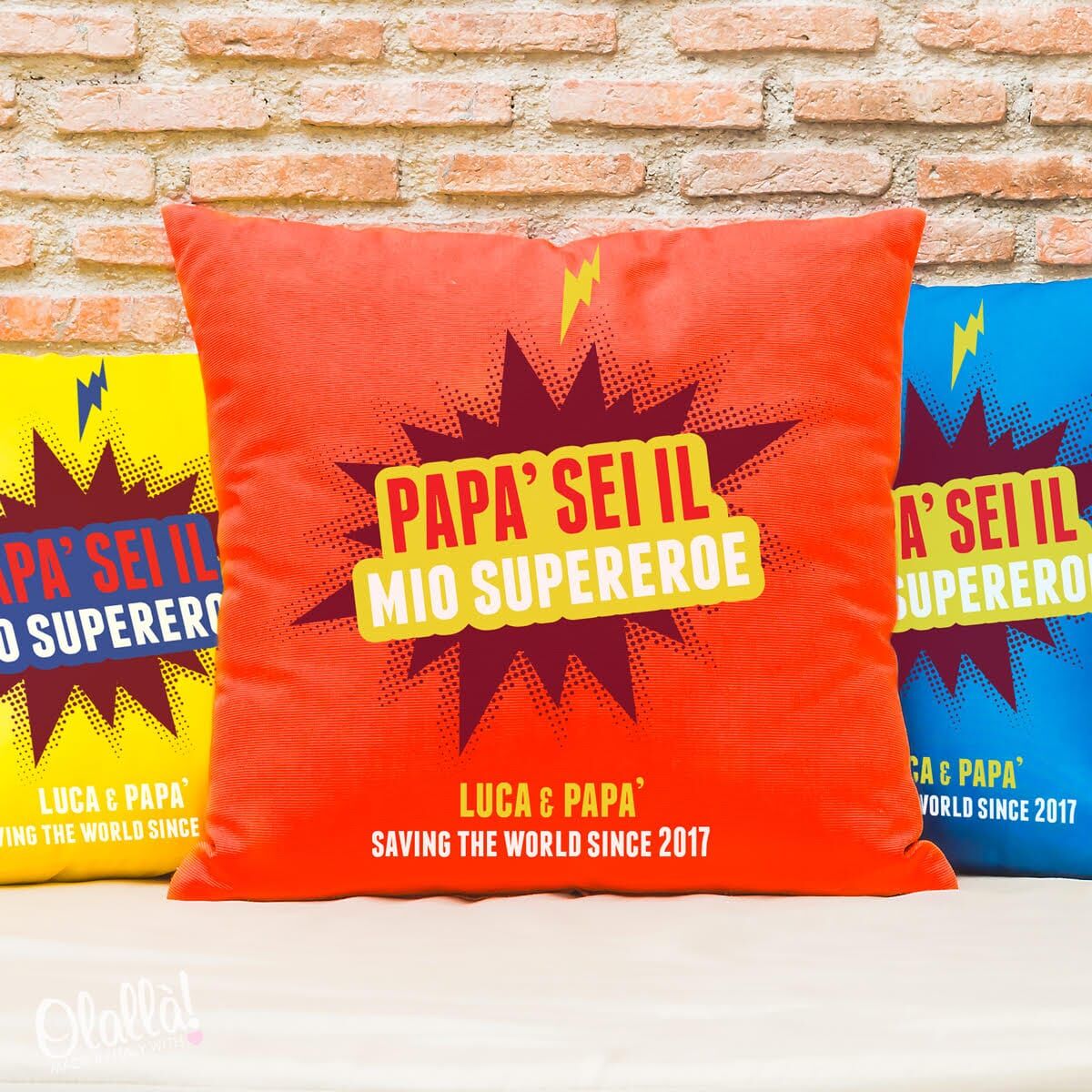 Cuscino Personalizzato Papà Sei Il Mio Supereroe Regalo Festa Del Papà
