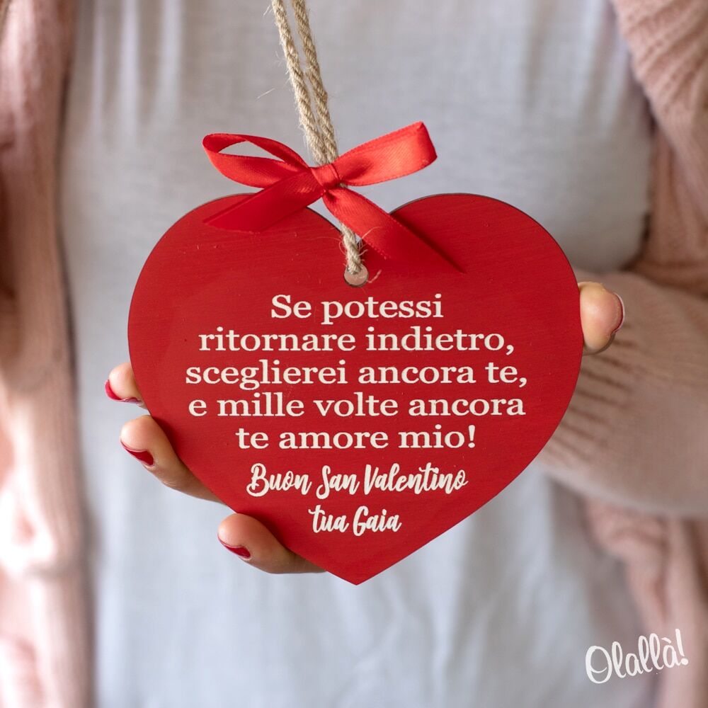 Cuore Legno San Valentino Idea Regalo Personalizzata