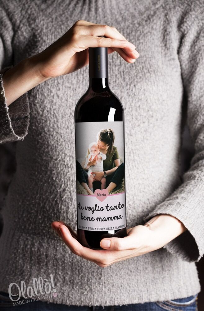 Bottiglia Personalizzata con Foto e Dedica "Ti Voglio Tanto Bene Mamma" - Idea Regalo Festa della Mamma - immagine 7
