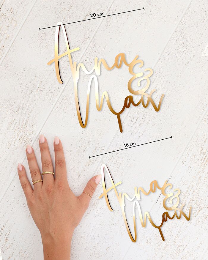 Cake Topper con Nomi degli Sposi in Stile Moderno - immagine 3