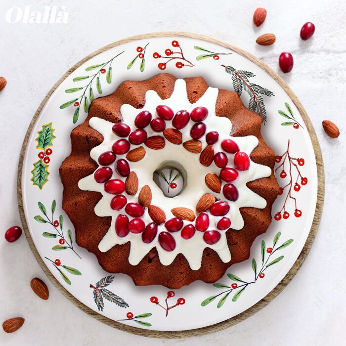 Piatto in Ceramica per Panettone Natalizio Dipinto a Mano con Frase Segreta