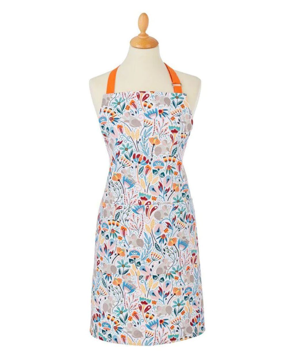 Grembiule da Cucina con Stampe di Floreali e Topini Colorati - Idea Regalo Divertente per Compleanno Nonna, Mamma, Amica, Per Chi Ama Cucinare