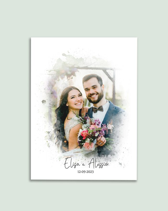 Acquarello Anniversario Matrimonio Ricordo Regalo Personalizzato4