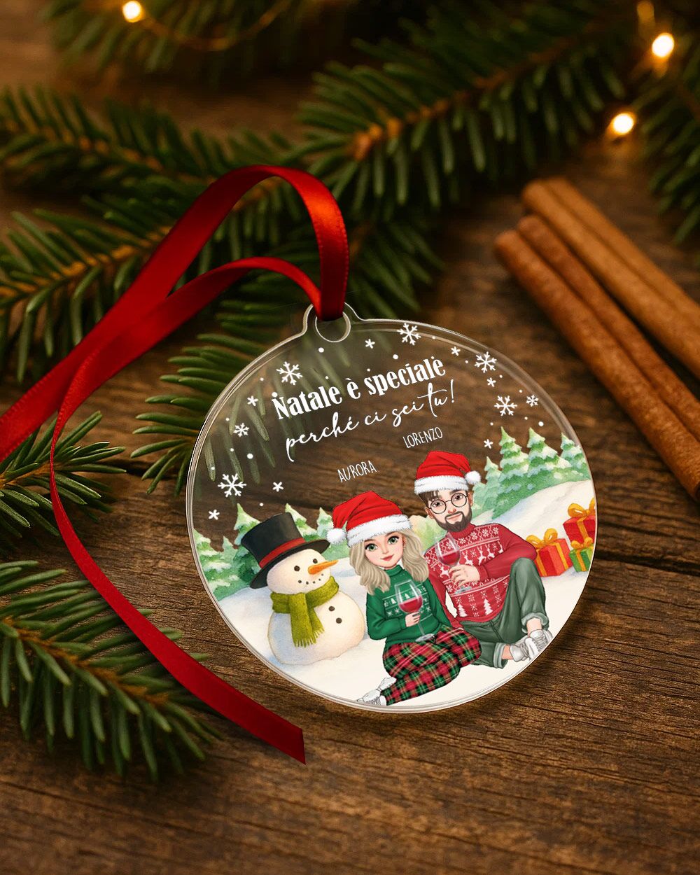 Decorazione Albero Natale Regalo Personalizzato Amore Ritratto02
