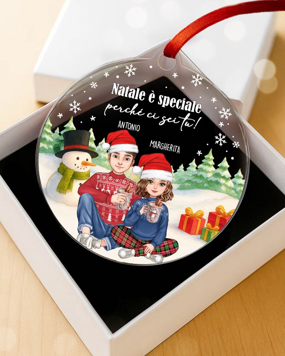 Decorazione Albero Natale Regalo Personalizzato Amore Ritratto03